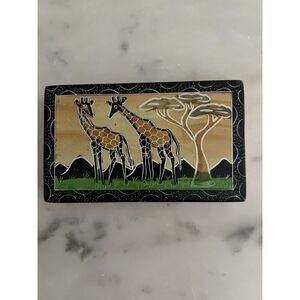 Trinket Dish Stash Box Hand Carved Hand Painted Kisii Soapstone Made In Kenya